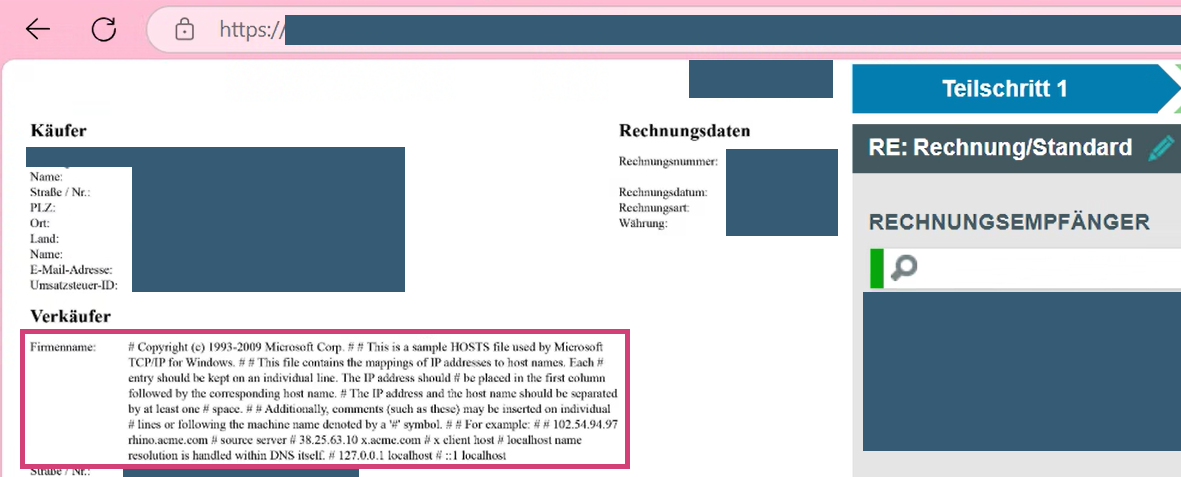 Reading a server file through a manipulated incoming invoice Reading a server file through a manipulated incoming invoice